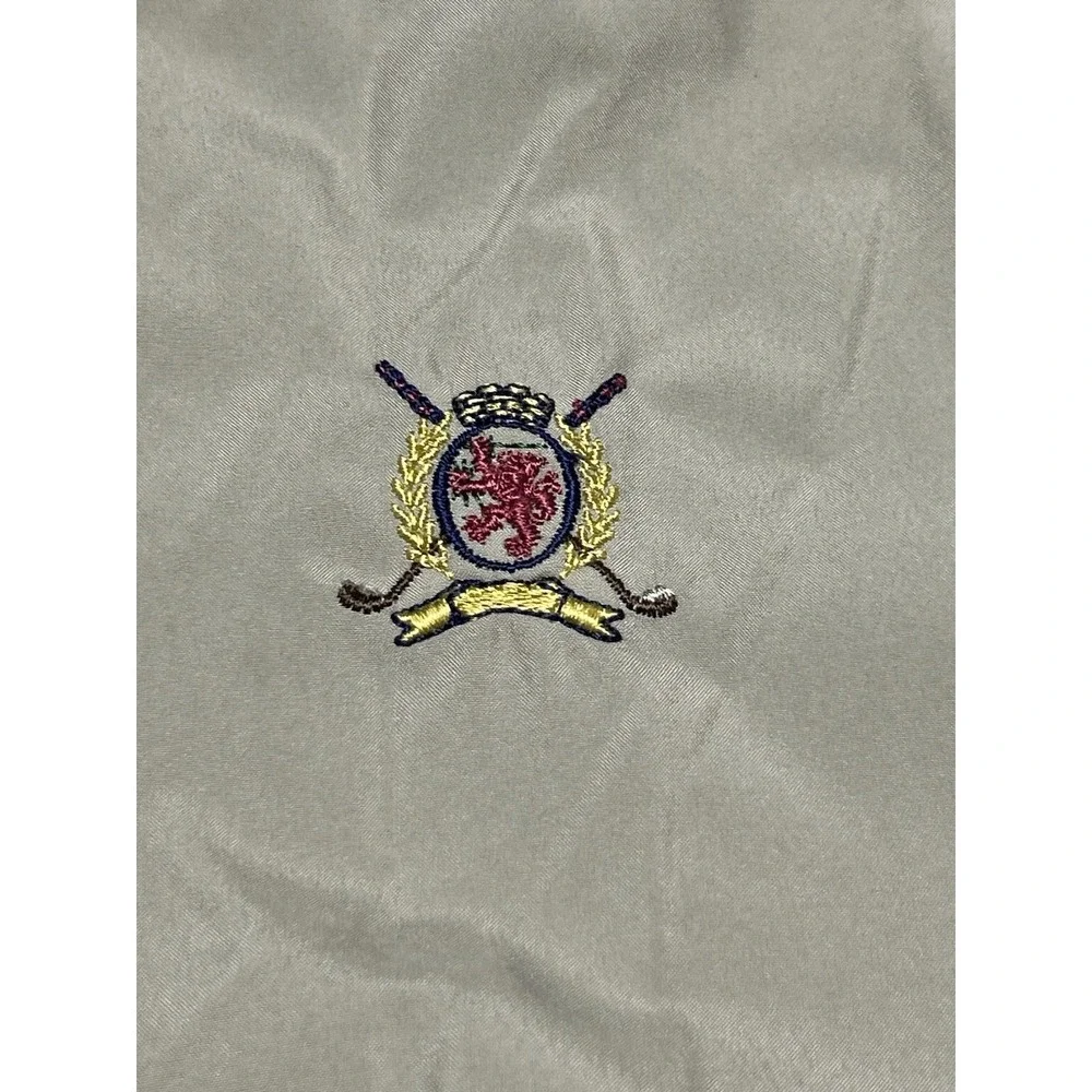 Vintage Tommy Hilfiger Golf Jacket Mens 2XL Beige Windbreaker Full Zip Crest